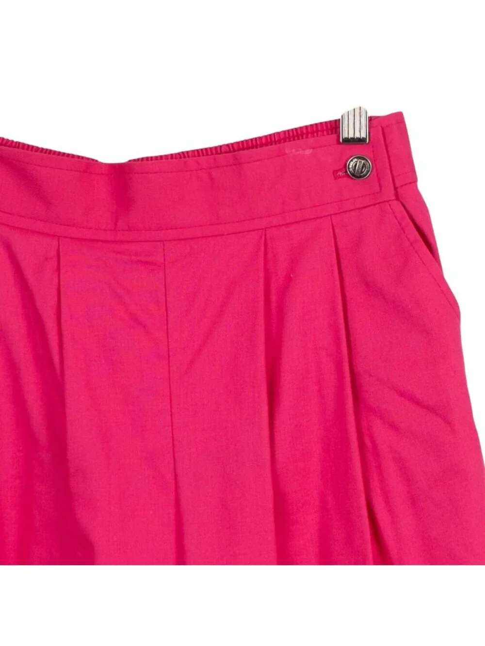 VTG Culottes 6 Womens Pink Pleated 80s Wide Leg Pocket Elastic Waist Sunny Sport - Picture 2 of 9